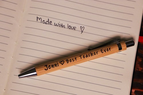 Personalised bamboo pen - personalised,